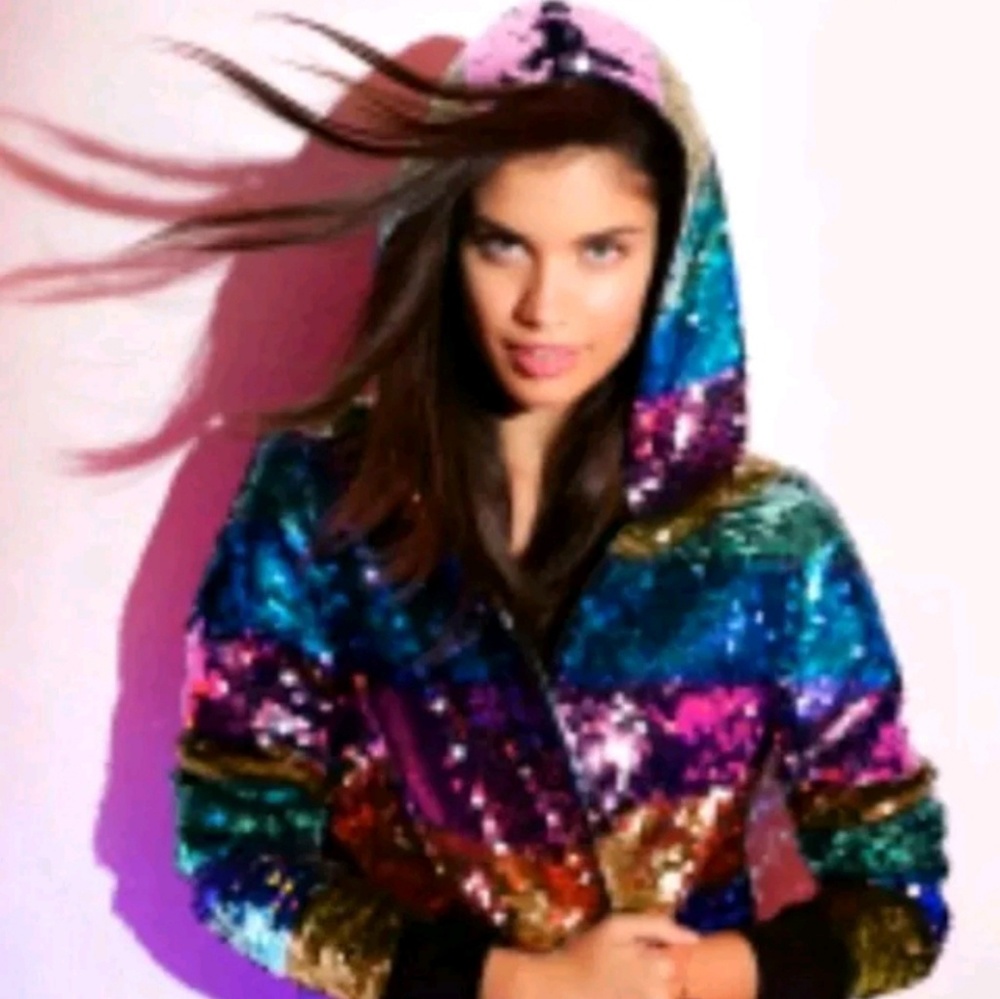 VS PINK Rainbow Sequin Jacket - Sz XS